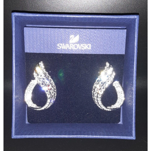 Swarovski Jewelry - Beautiful New Swarovski Fortunately PE Hoop Crystal /RH Earrings (never worn)